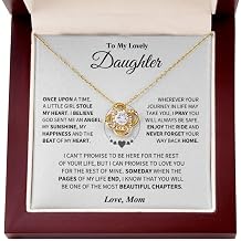 To My Daughter Love Knot Necklace From Mom With Heartfelt Message, Jewelry Gifts For Daughter From Mom, Valentines Day, Graduation, Birthday, Christmas Gift From Mommy.