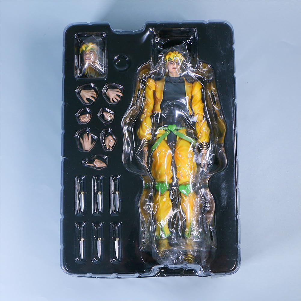 Dio Brando Figur Anime JJBA Figur 25 cm PVC Modell JJBA Dio Brando Actionfigur Statue beweglich und austauschbar Zubehör Desktop Dekoration Sammlerstück
