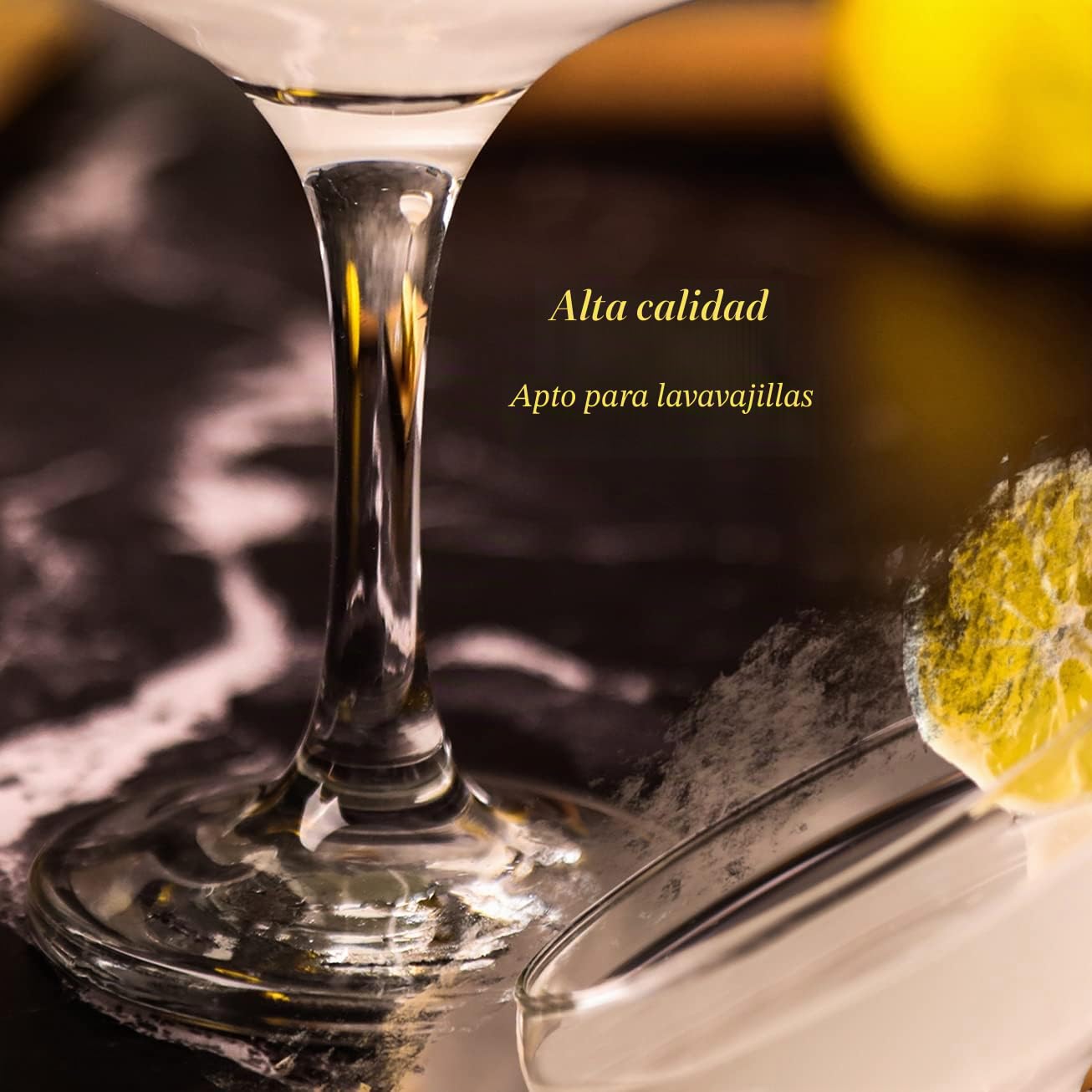Juego de 6 Copas de Cóctel (9 oz/270 ml) - Martini Espresso, Margarita, Cupé Elegantes y Champagne - Cristalería de Tallo Largo