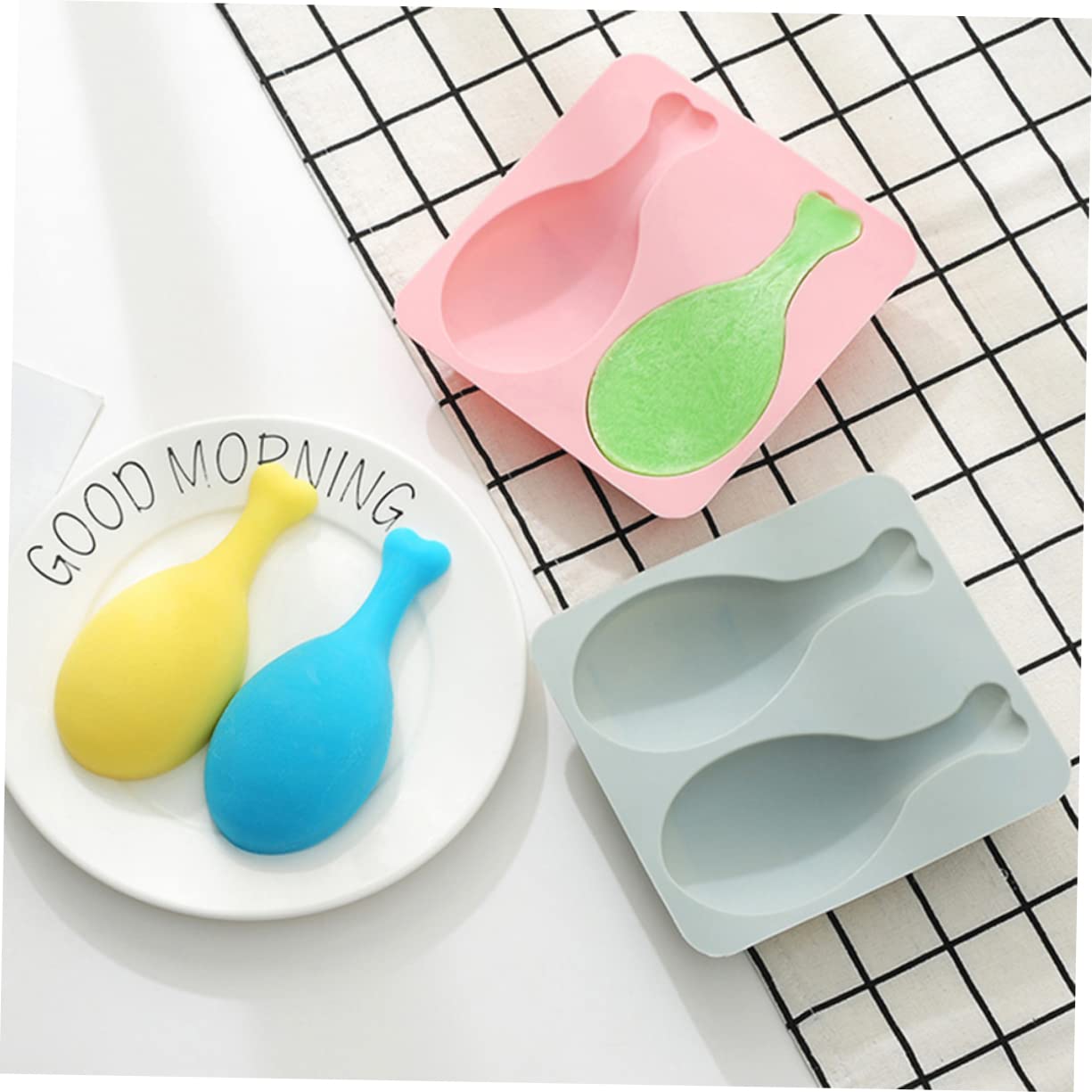 BESTOYARD 6piezas Molde De Para Hornear Forma De Muslo De Pollo De Utensilio De Repostería Para Pasteles y Galletas Color Azul