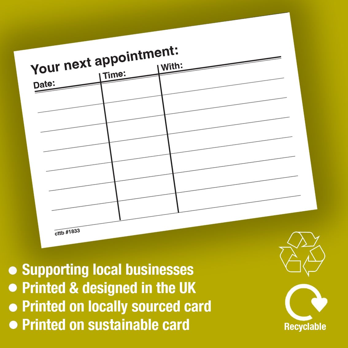 Professional Appointment Reminder Cards, Pack of 200, White, 300gsm Card Stock #1834, Black & White, Standard Appointment Card Size - Image 4