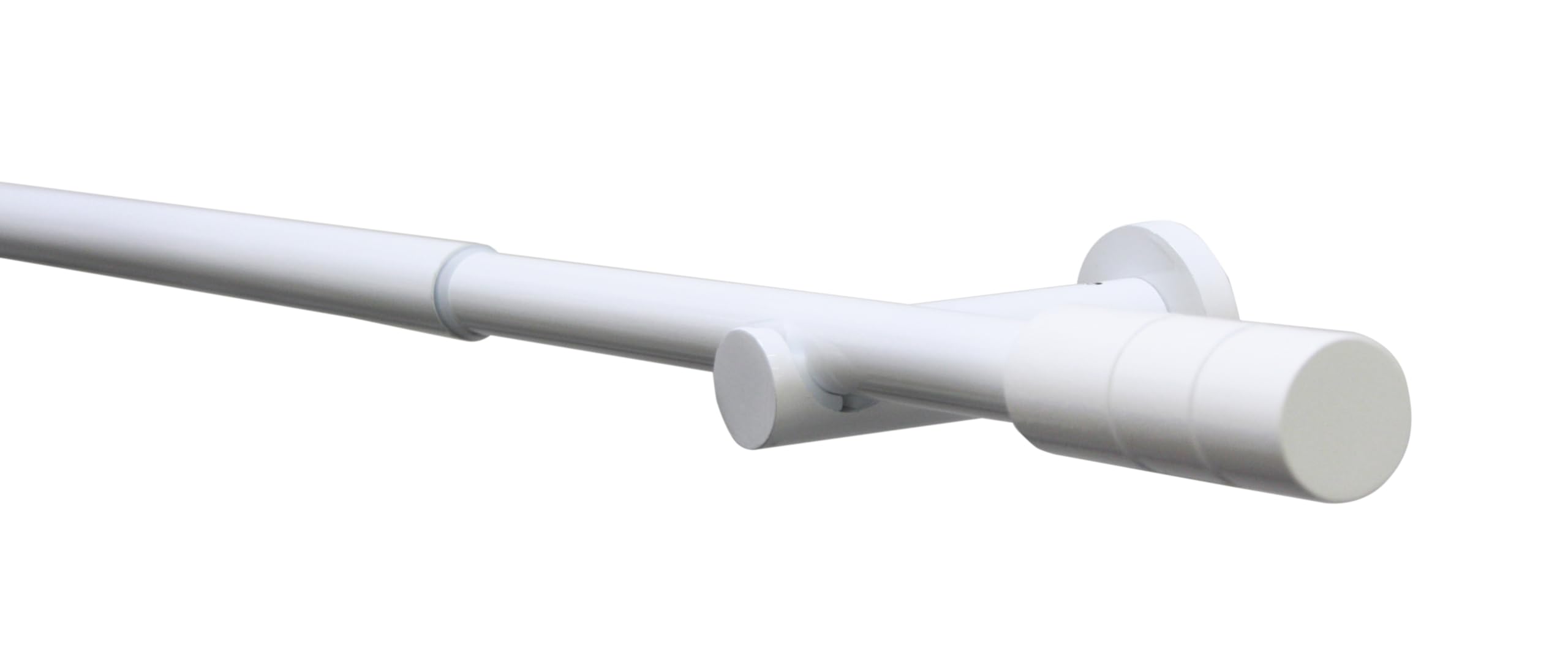 Gardinenstangen-Set Kreta Zylinder – 120–210 cm, Weiß, Metall