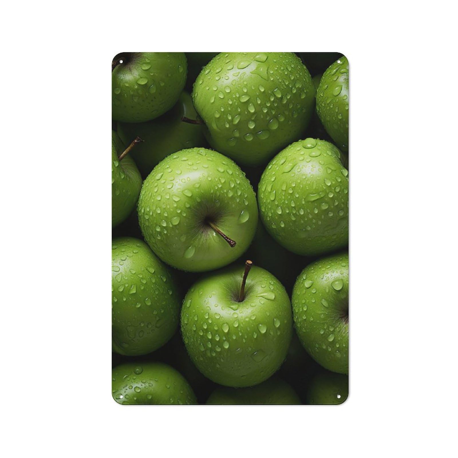 Junmoney Green Apple 30X20cm Retro Metal Sign With For Home Office Or Studio, Suited To Wall Displays In Home Offices And Studios
