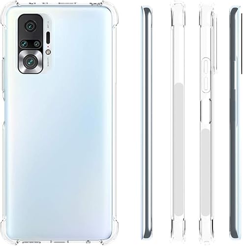 Miniatura 2 de Funda para Mi Redmi Note 10 Pro Max y Redmi Note 10 Pro Funda Transparente TPU Cuatro Esquinas Funda Protectora Transparente Suave