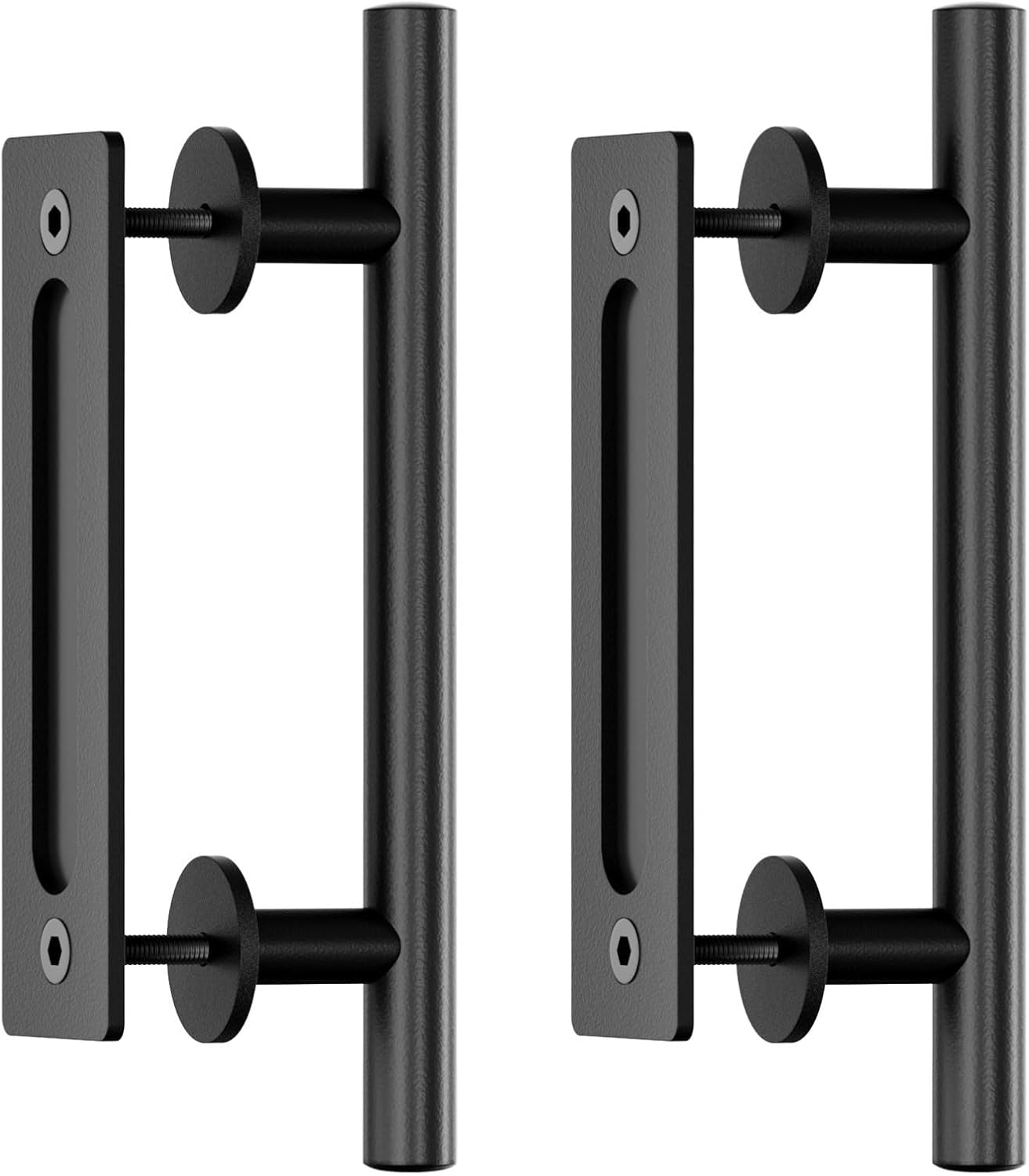 ZEKOO 12'' Sliding Barn Door Handle Hardware Two-Side Design Brushed Finish Stainless Steel Garden Gate Shed Pull Handle (2PCS)