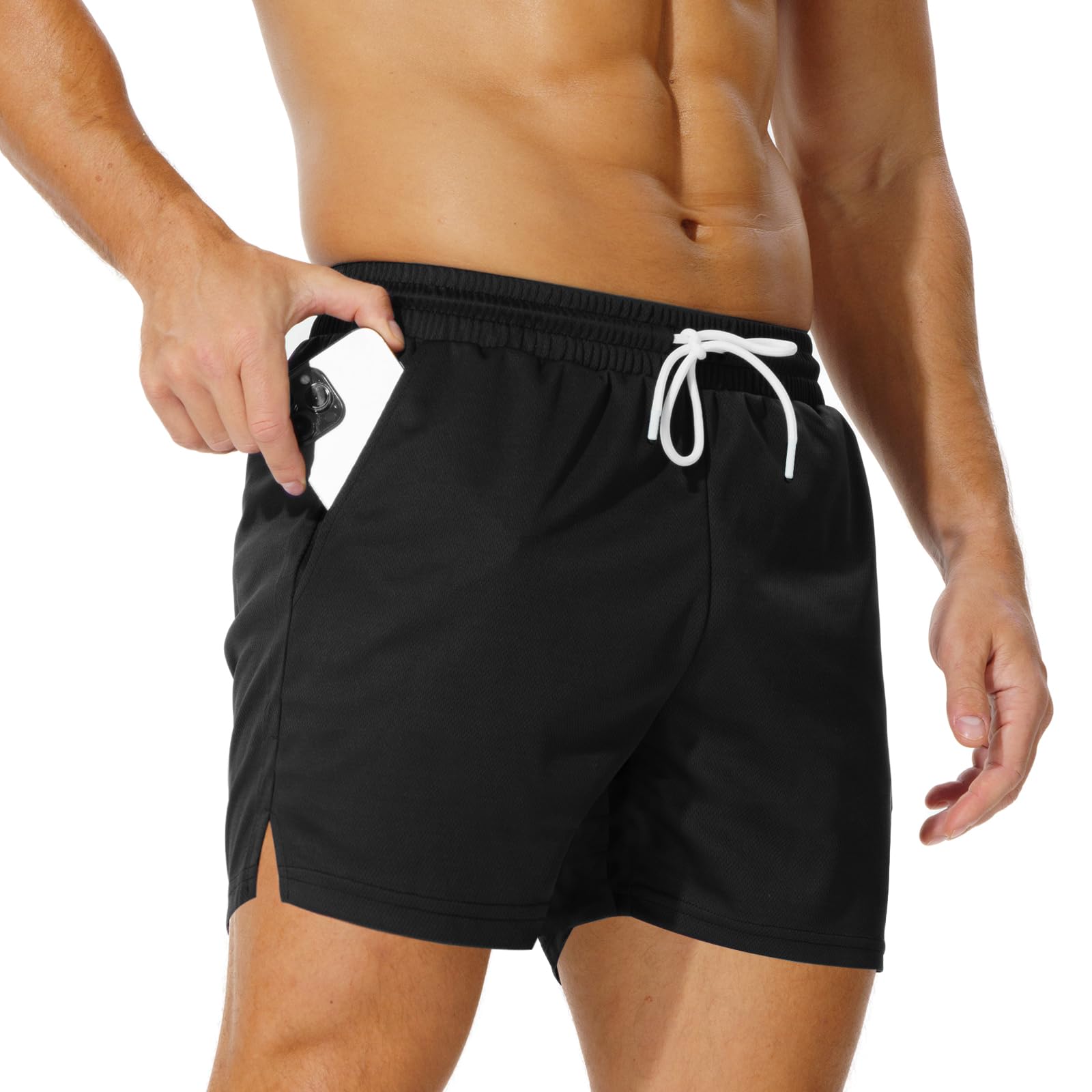 AIMPACT Mens Mesh Athletic Shorts Gym Athletic Workout Shorts for Men 5 Inch Running Shorts with Pocket