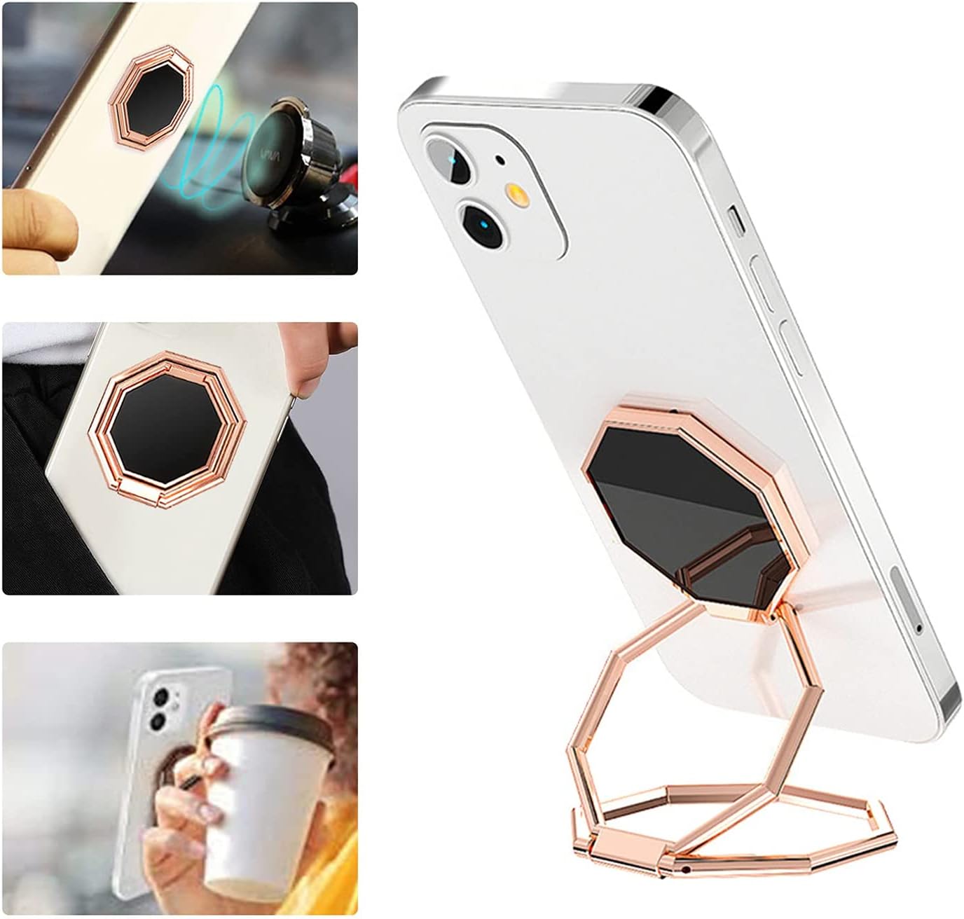 Tepengdie Foldable Rotation Cell Phone Ring Holder for Mobile Phones And iPad (Gold)