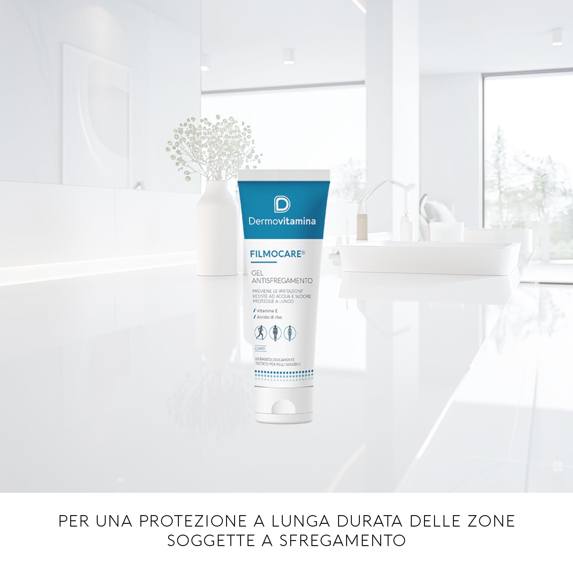 Dermovitamina Filmocare Gel Antisfregamento 100ml - Per Irritazioni da Sfregamento Cosce - Protezione Lunga Durata - Resistente all'Acqua e Sudore - Indicato Per Gli Sportivi - Nuova Formula