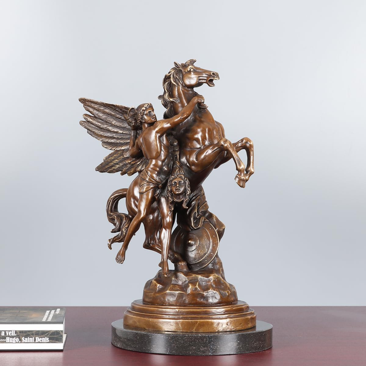 Perseus and Pegasus Statue by Emile Louis Picault Replica Bronze Greek Sculpture Antique Art