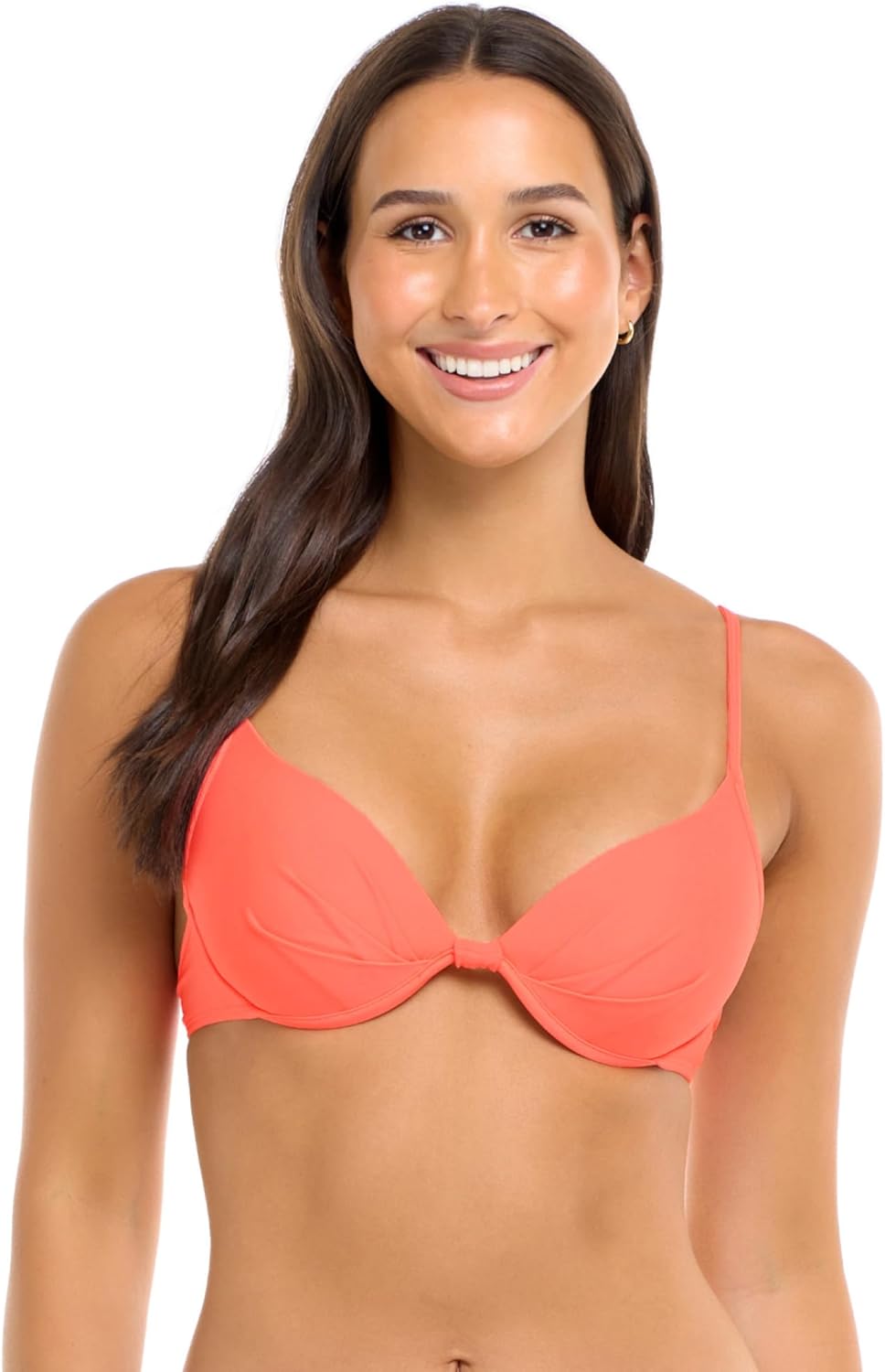 Body Glove Women's Standard Smoothies Greta Solid Molded Cup Underwire Push Up Bikini Top