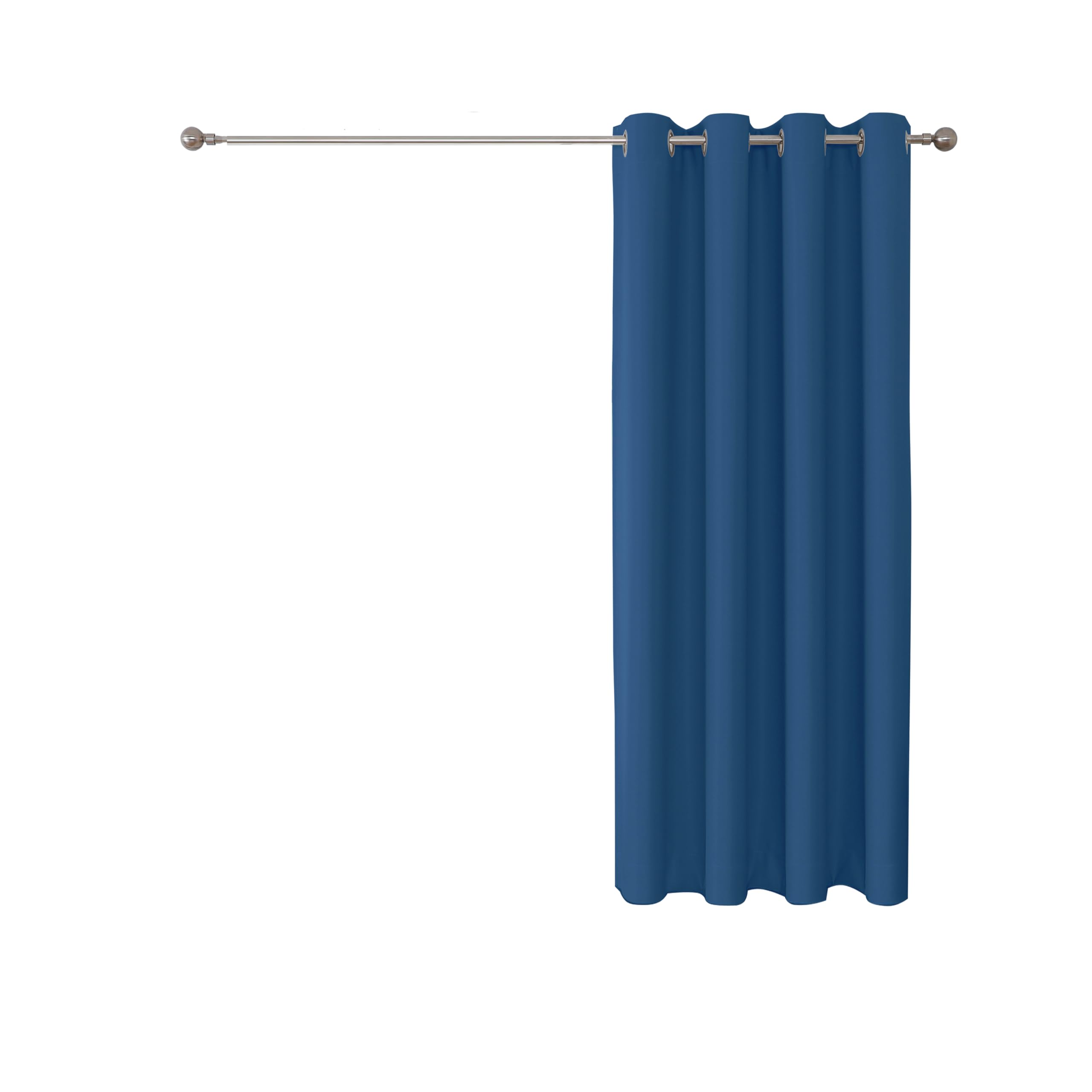 Upcortinassi Fire Retardant Blackout Curtain - 1 Panel, Navy Blue Grommet Top for Small Dorm Room, SGS NFPA 701, 52x63 Inch