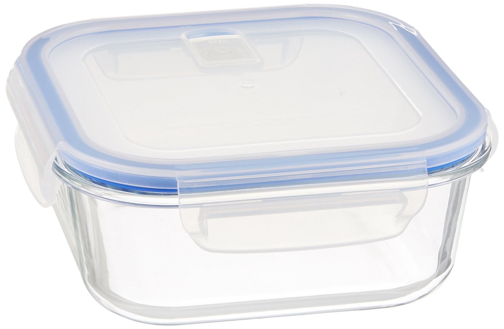 B4000-3 Uniware Heat Resistant Premium Glass Food Container with Snap-Lock Lid (SQUARE) (37 OZ)