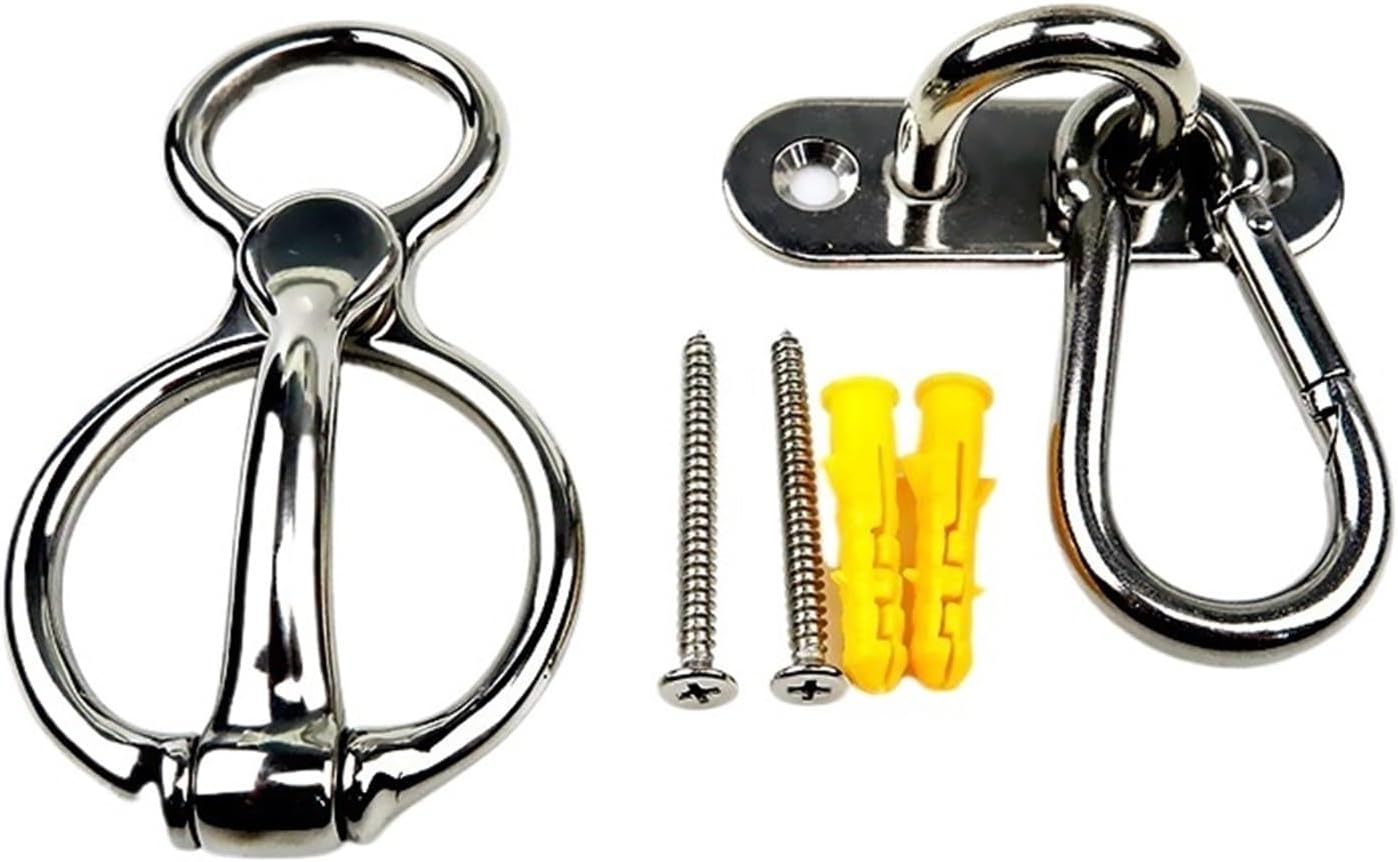 Blocker Tie Ring for Horses 1set Stainless Steel Horse Tie Ring Device Training Safety Cross Rope Release Equestrian Parts