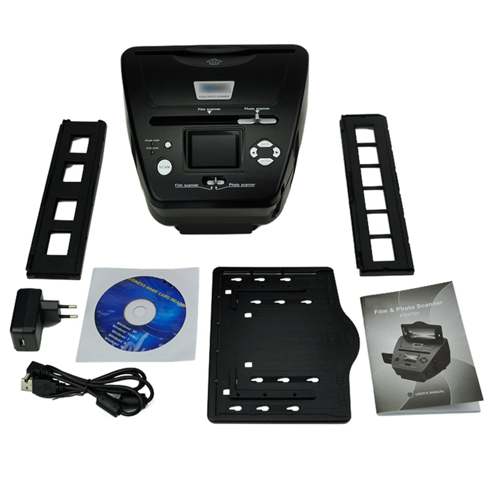 Scanner de films et diapositives 16MP, visionneuse de diapositives tout-en-un avec écran LCD, emplacement pour carte SD, convertit les diapositives/négatifs 35 mm 135 110 126 en photos numériques JP