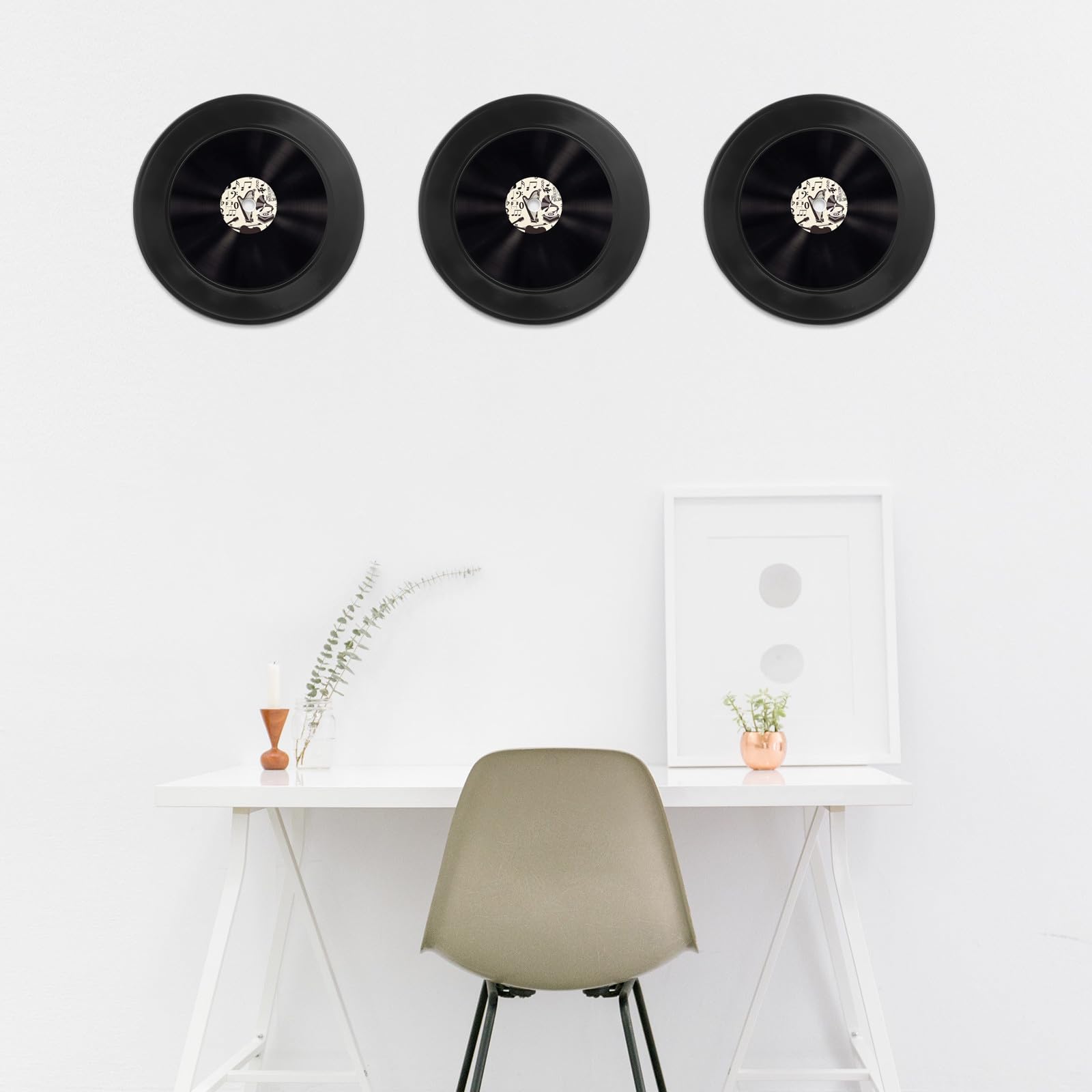 SUPVOX Dischi in Vinile per Casa 12 Pezzi Neri, Decorazioni Murali Estetiche in Stile Indie, Adatti a Pareti di Bar, Locali e Camere da Letto