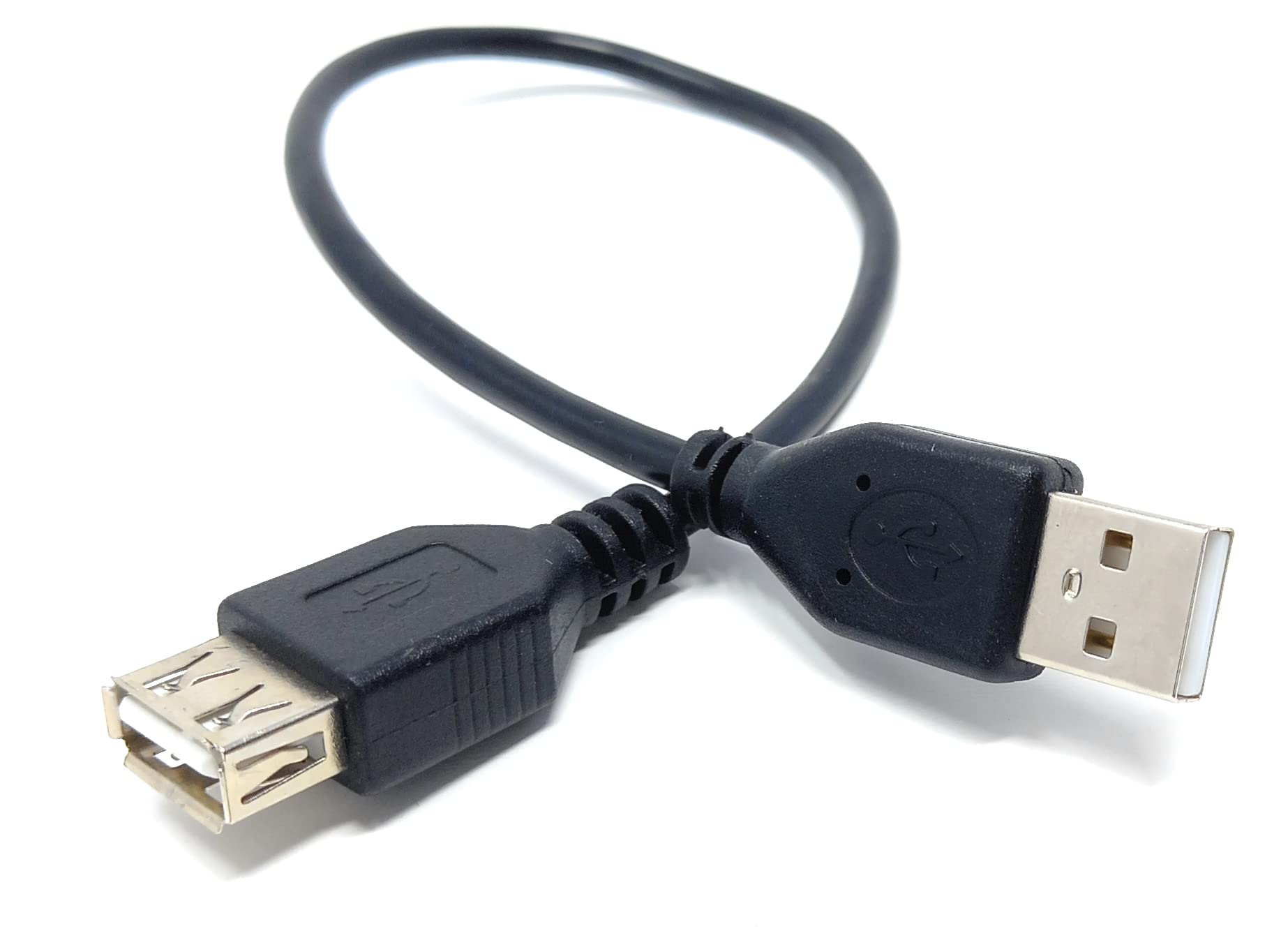 DRUT 30cm short USB Male to USB Female 2.0 24AWG High Speed EXTENSION Cable A Plug to Socket 1ft Black - Image 3
