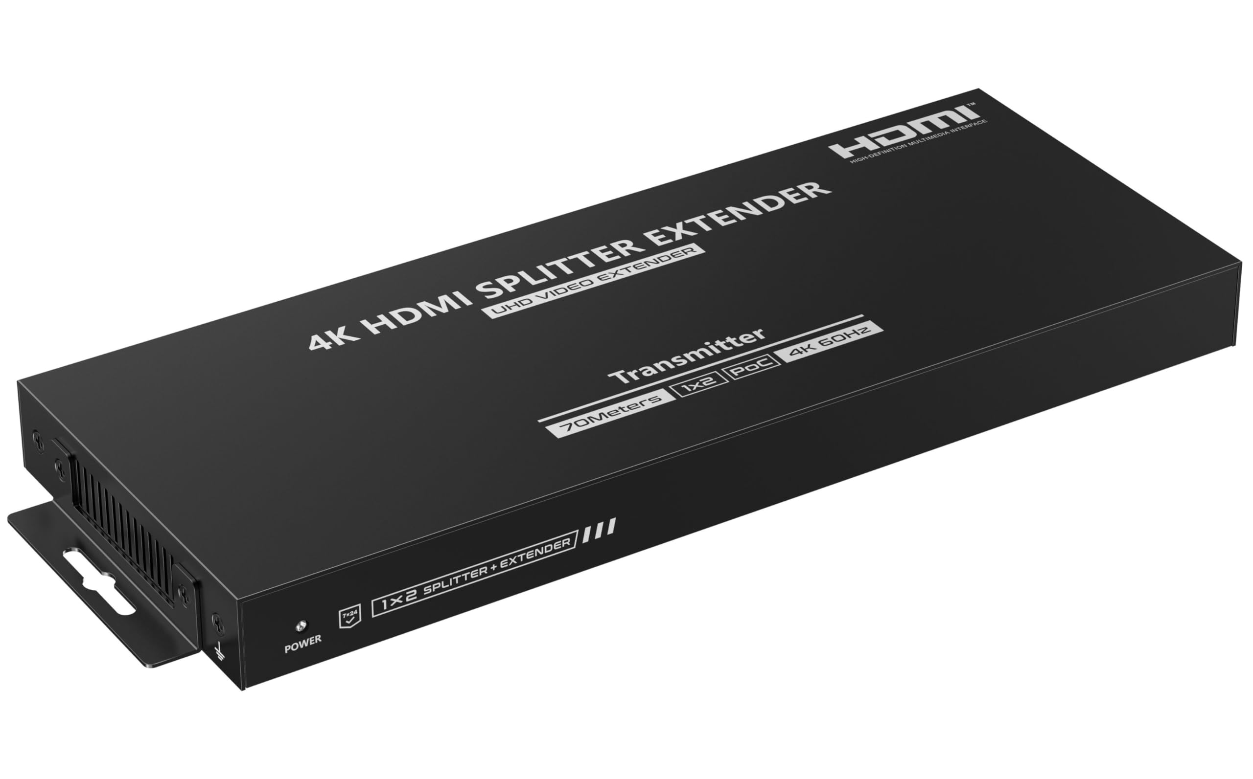 Techly NP 622816 Rozdzielacz HDMI 1x2 z IR do CAT6/6a/7 70 M Czarny