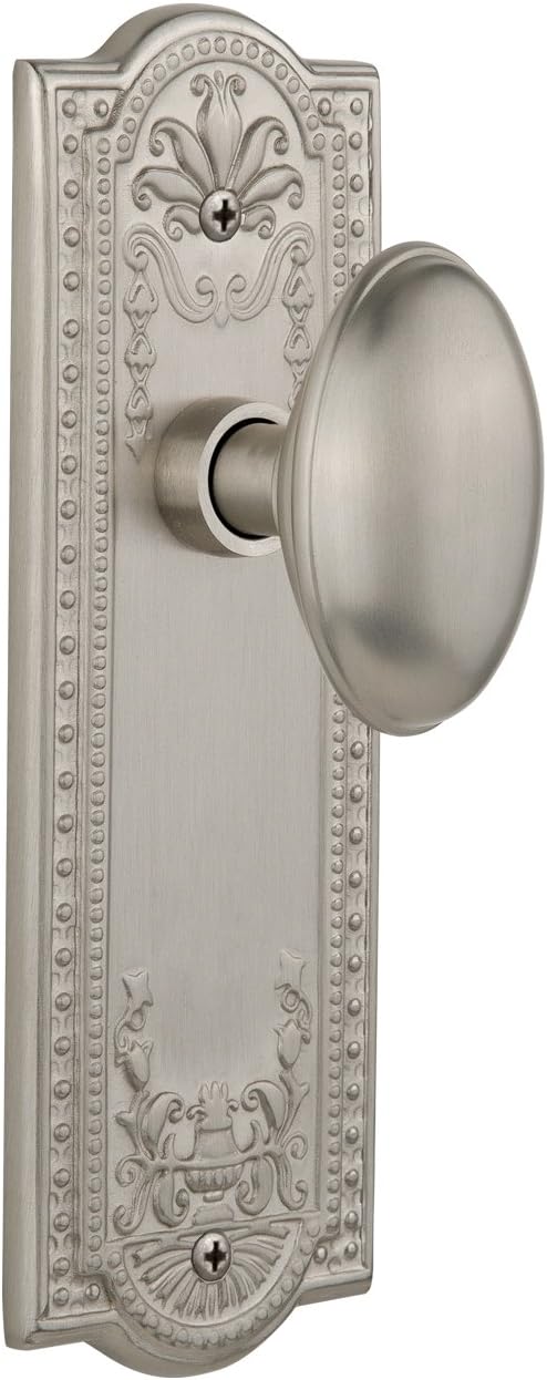 Nostalgic Warehouse Meadows Plate with Homestead Knob, Single Dummy, Unlacquered Brass