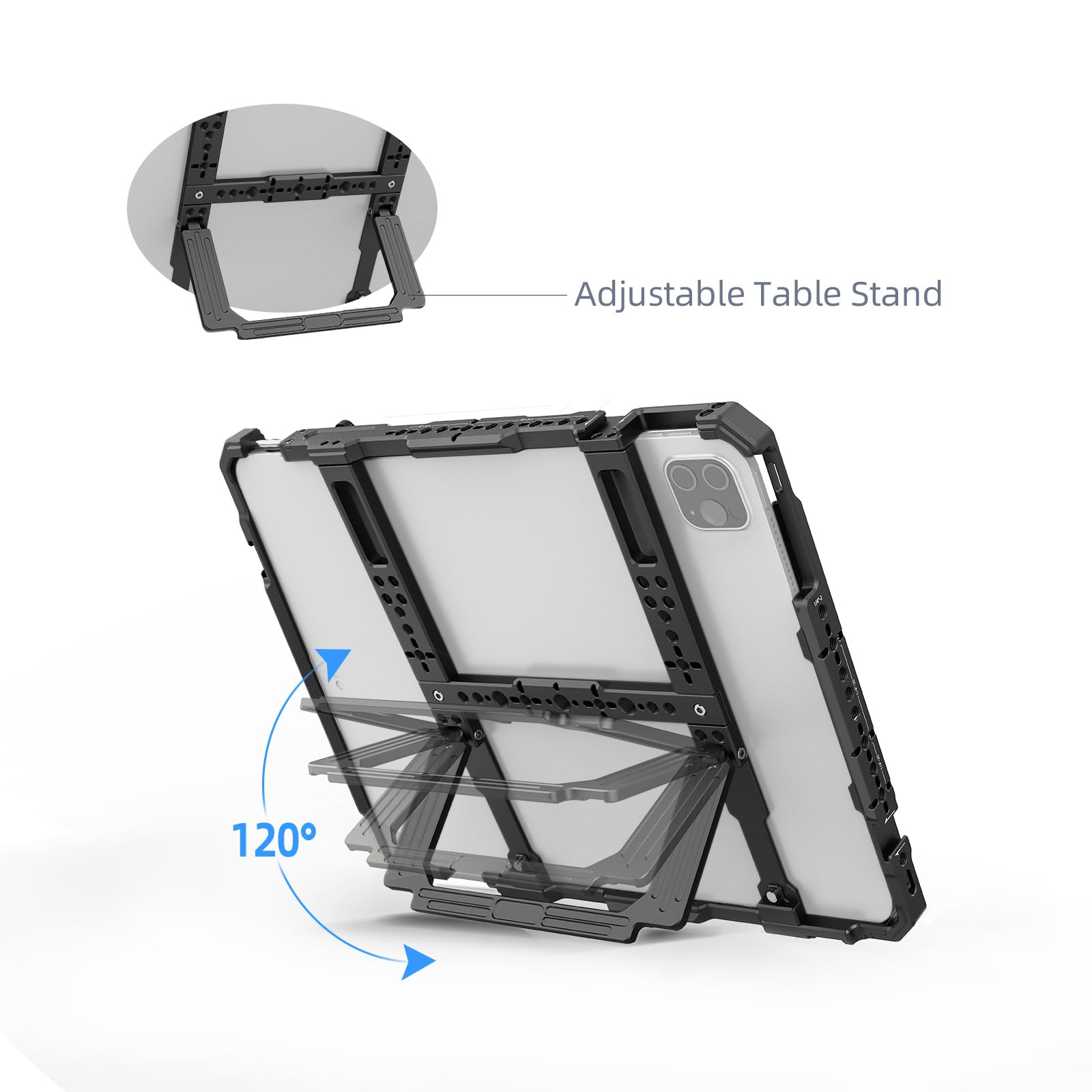Nitze Supporto per tablet in alluminio con supporto per treppiede compatibile con iPad Pro da 12,9" e 11,5" a 13" Tablet