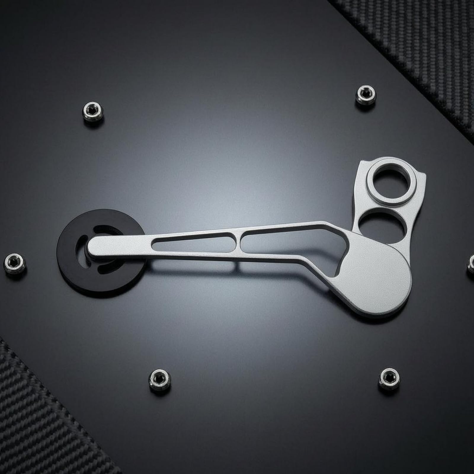 Kettenspanner Fahrrad Kettenführungskörper Kettenrädchen Schaltwerks-spannhalter aus Aluminiumlegierung mit 11T Rolle Und Gewindesicherung für Falträder Pendler Wartung
