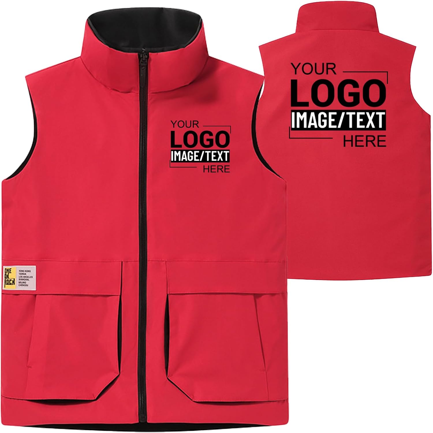 Custom Men's Reversible Windproof Lightweight Golf Vest Outerwear with Pockets Softshell Sleeveless Jacket
