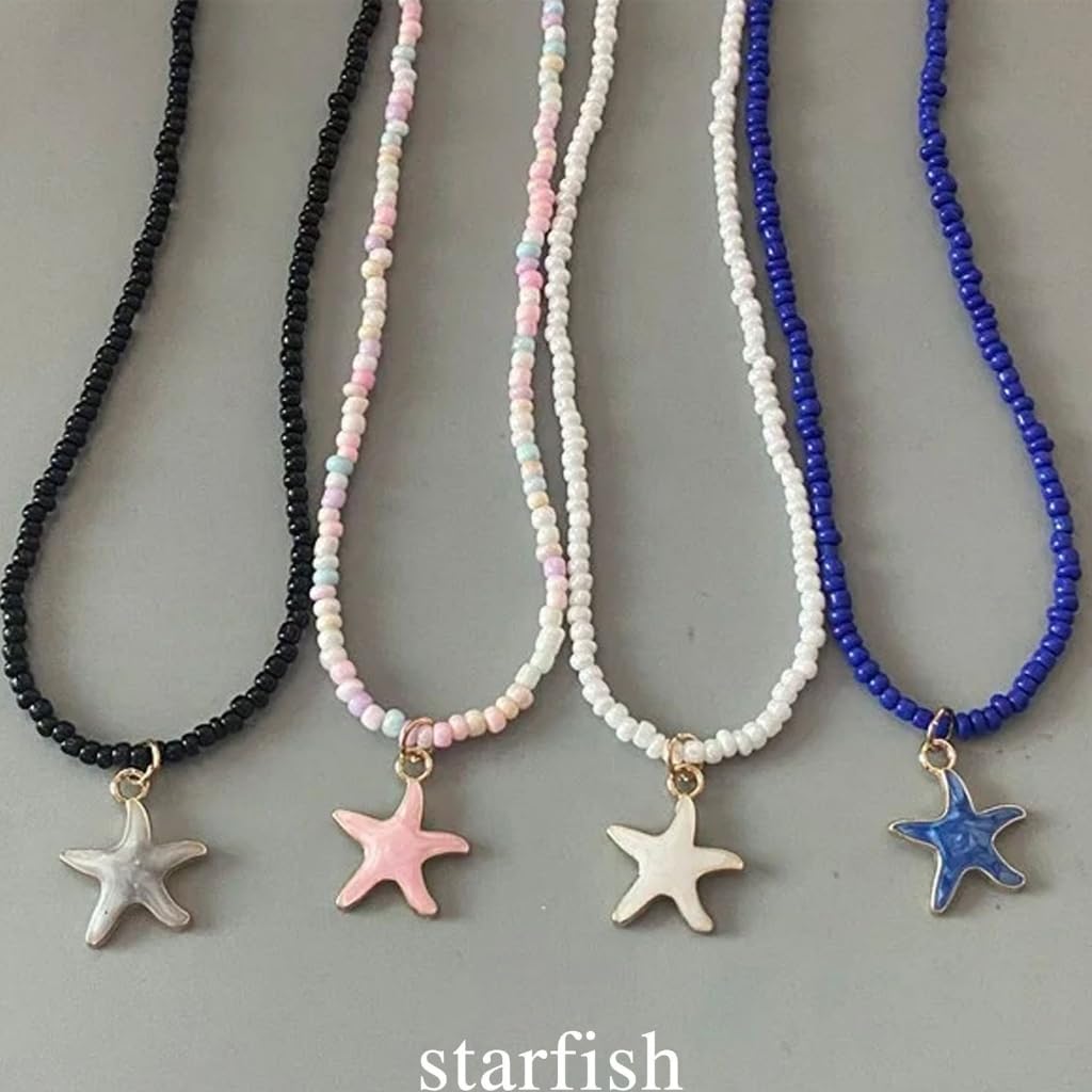 Artistics Collar de cuentas de estrella de mar para mujeres y niñas, accesorio portátil que añade un toque elegante a cualquier atuendo