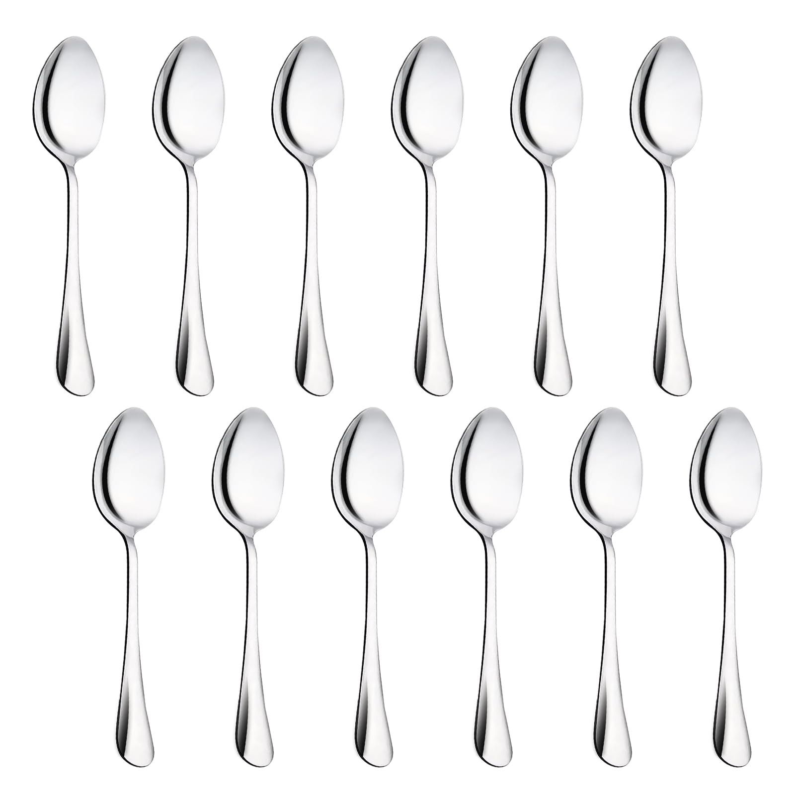 Dinner Spoons Set of 12,5.51inch Stainless Steel Tea Spoons