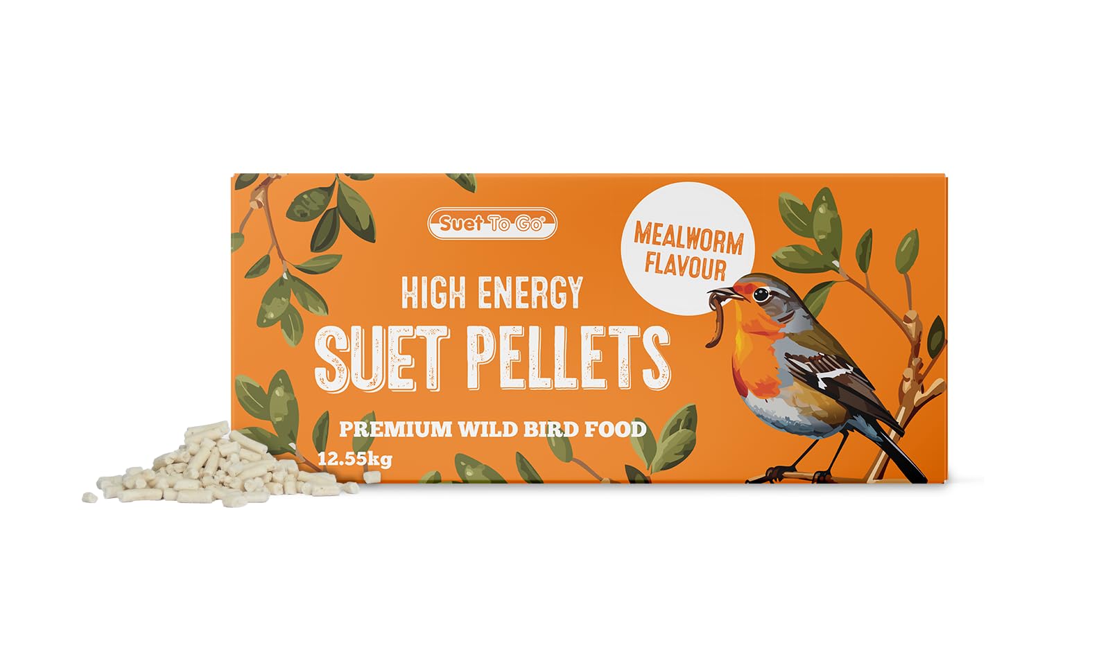 Suet To Go Mealworm Suet Pellets - 12.55kg Bulk Value Box - Premium Wild Bird Food