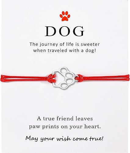 Puppy Dog Bracelets for Women Men Dog Memorial Gifts for Dog Lover Friendship Gifts for Her His Couples Adjustable String