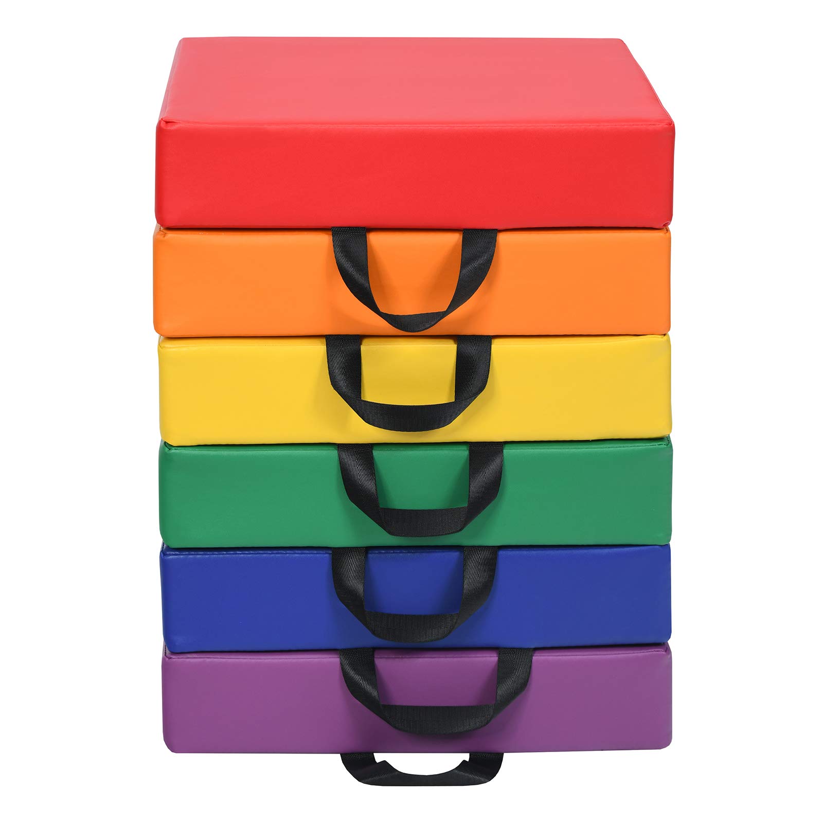 COSTWAY Tappeto per Bambini 6 Pezzi, Tappeto da Terra Cuscino Yoga Meditazione, per Camera da Letto e Salotto, Moderno 38x38x8cm