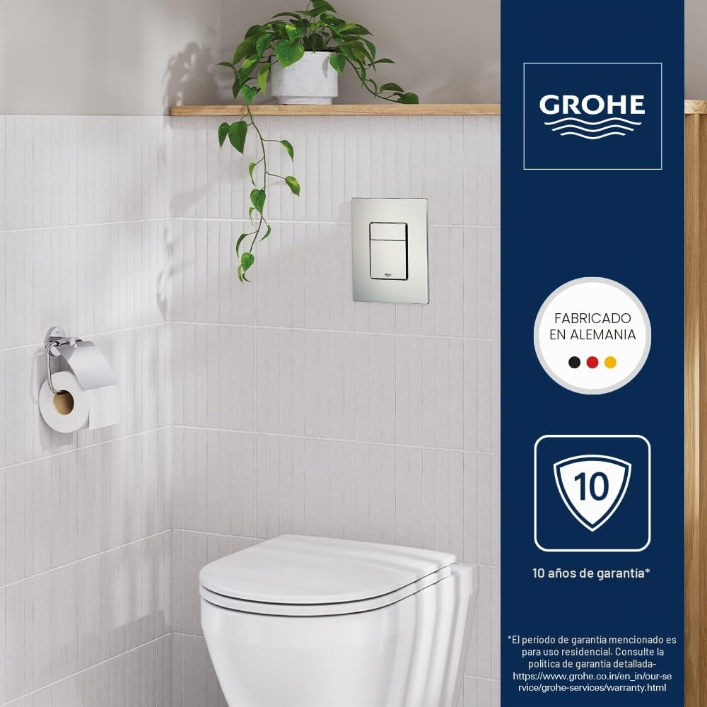 GROHE Skate Cosmopolitan Escudo, Pulsador para WC, Blanco alpino, 156 x 197 mm, 38732SH0