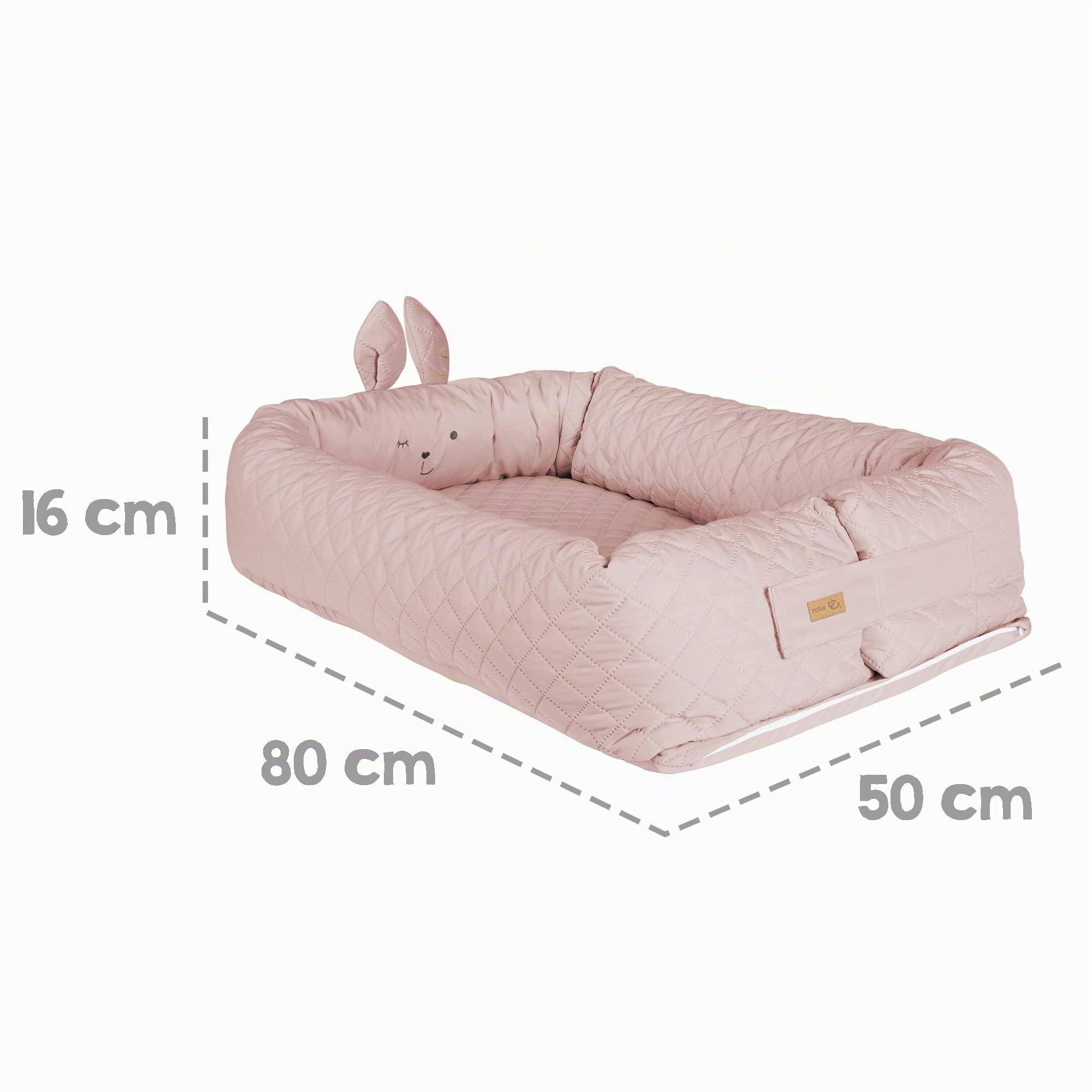 roba Babylounge "roba Style" Avec Motif Tête Du Lapin - Réducteur Utilisable Aussi Pour Changer La Couche Ou Comme Berceau De Voyage - Rose