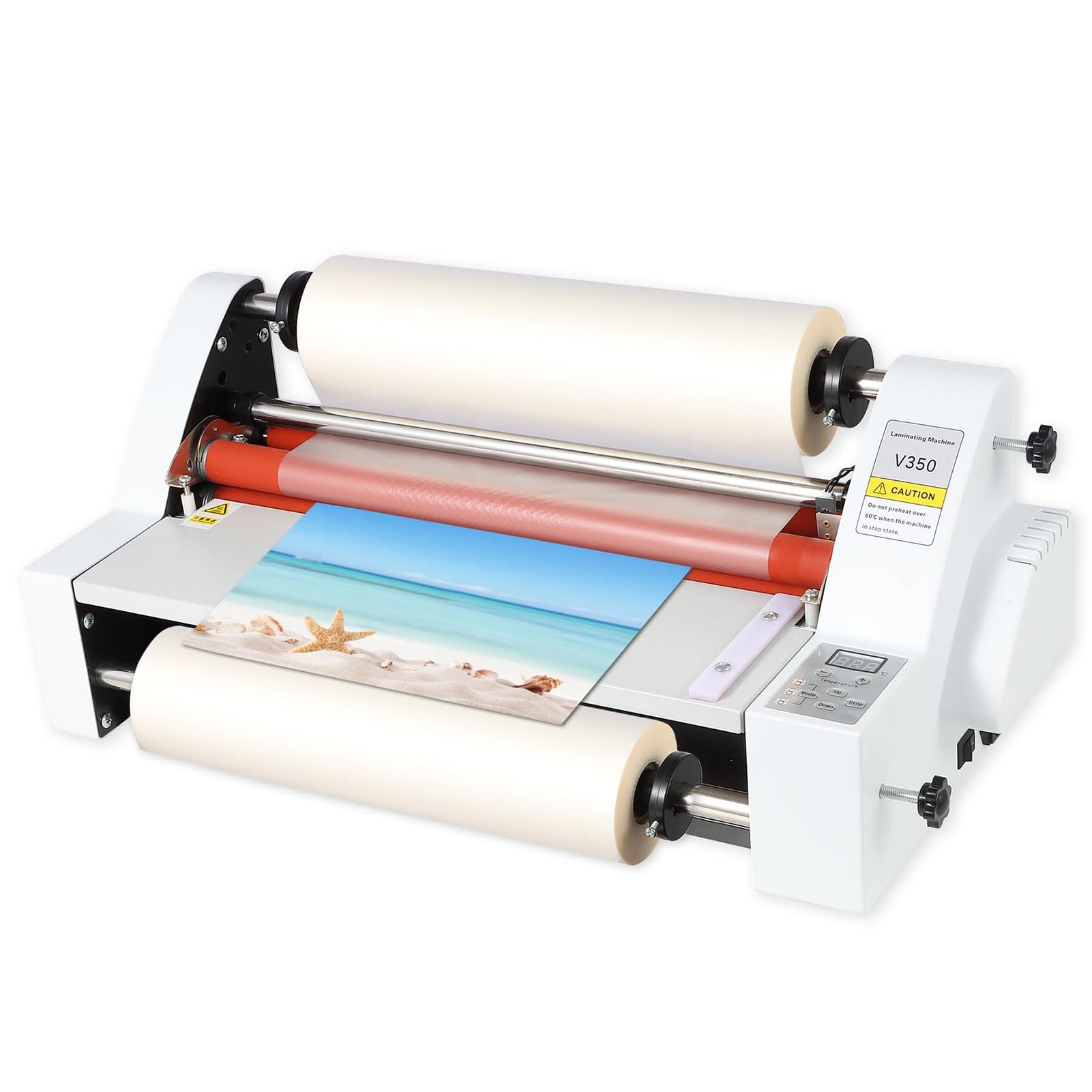 Laminadora AutomáTica, Plastificadora Con Termostato Digital, Velocidad 1.1m/Minuto, FuncióN FríO/Calor InstantáNeo, Rodillos De Alta DuracióN, Especial Para Artes GráFicas Y EncuadernacióN