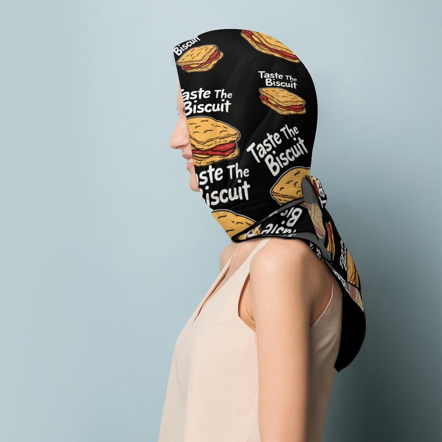 Taste The Biscuit Bandana Fashion Head Scarf Square Silk Scarf Print Neck Hair Scarfs for Women Men Gifts