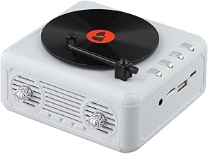 Portable Retro Speaker with Built-in FM Radio and DAB Tuner, 5W Full-Range Stereo Sound, USB/TF Card Playback, 800mAh Rechargeable Battery, Compact Design for Home or Outdoor Use(White)