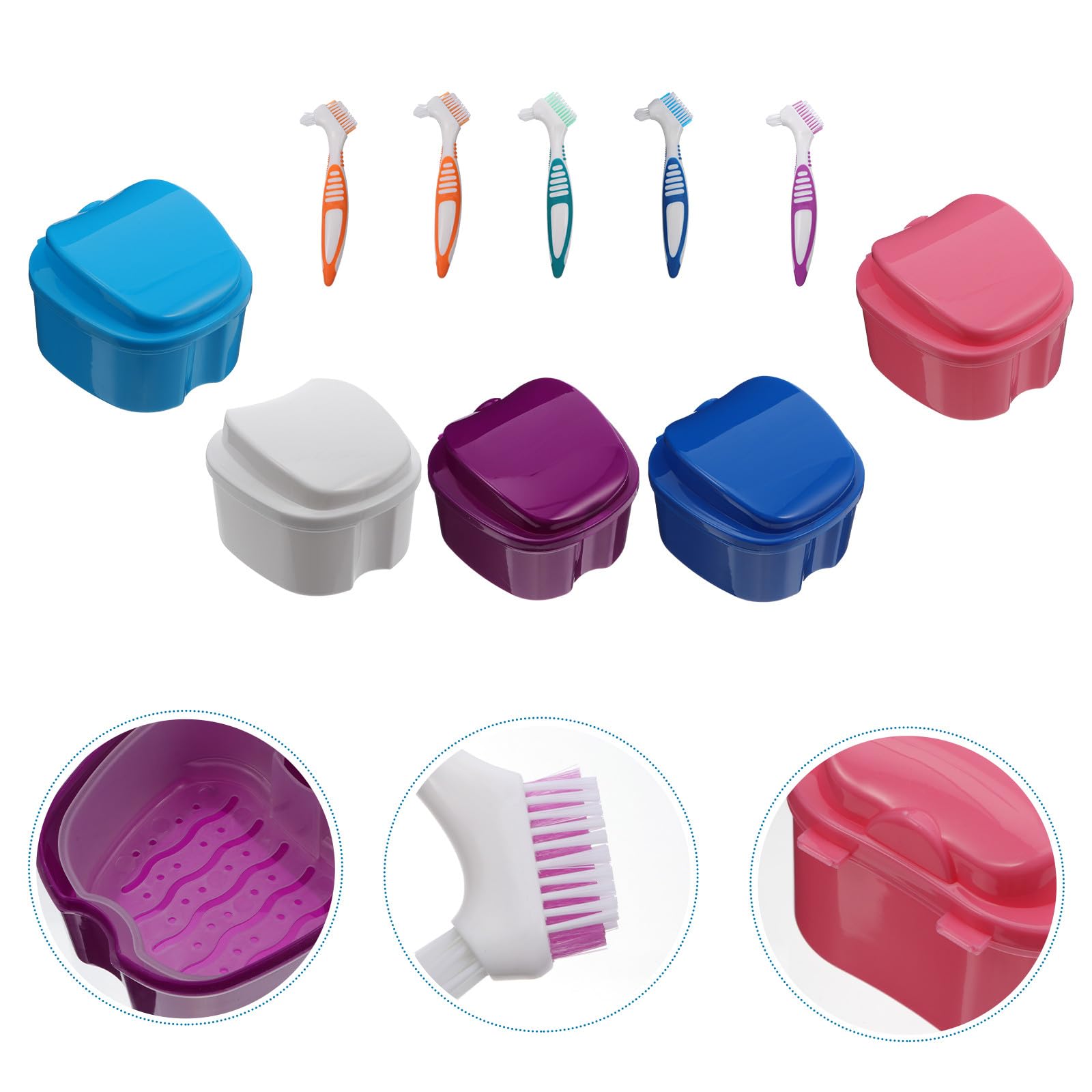 iplusmile Set 10 Pezzi Contenitori per Protesi Dentarie in PP e Protezione da Danni, Custodia Pratica per Conservazione e Viaggio Dentiere