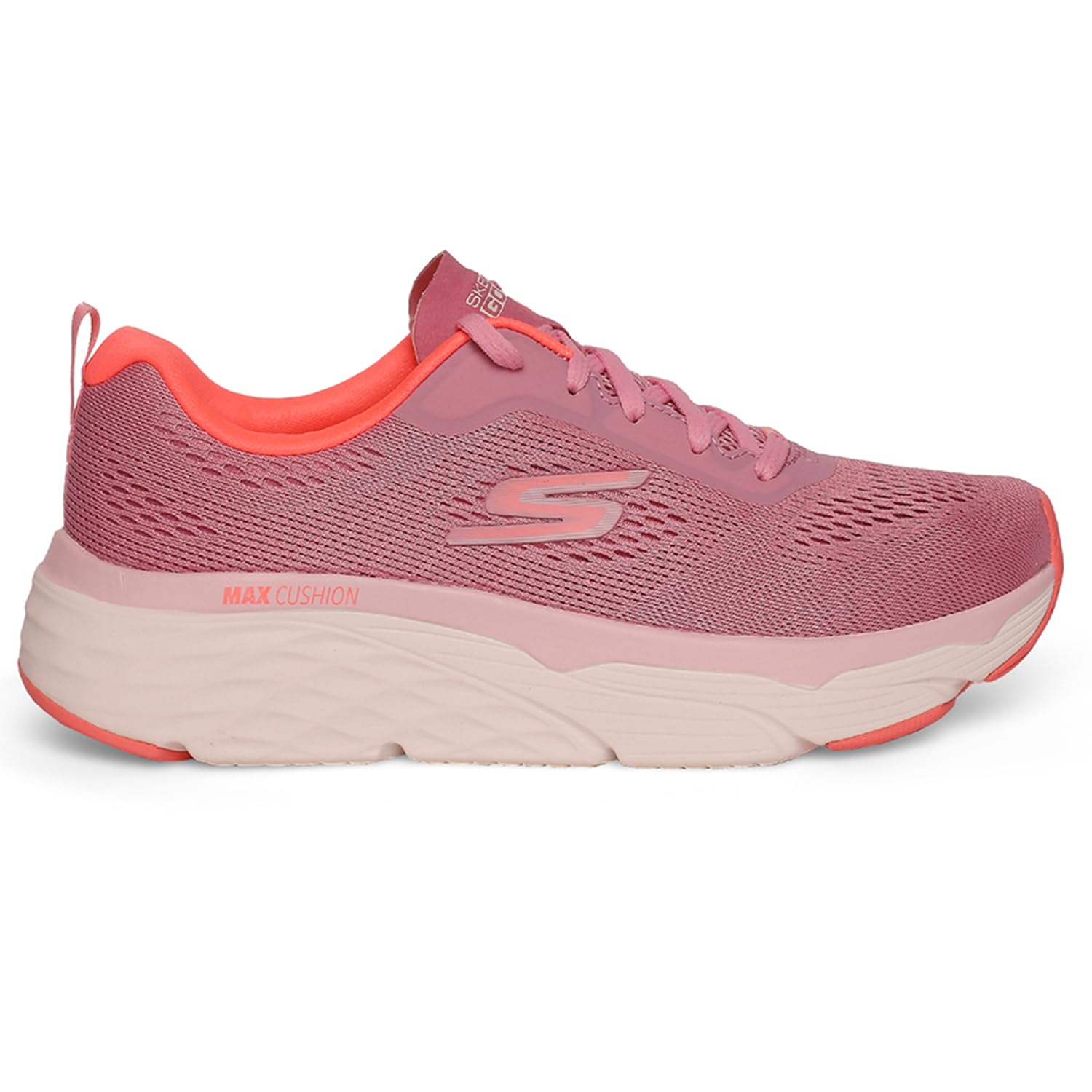 Skechers Womens Max Cushioning Elite - Destin Walking Shoes Vegan Breathable Athletic Engineered Mesh Knit Upper Pink -
