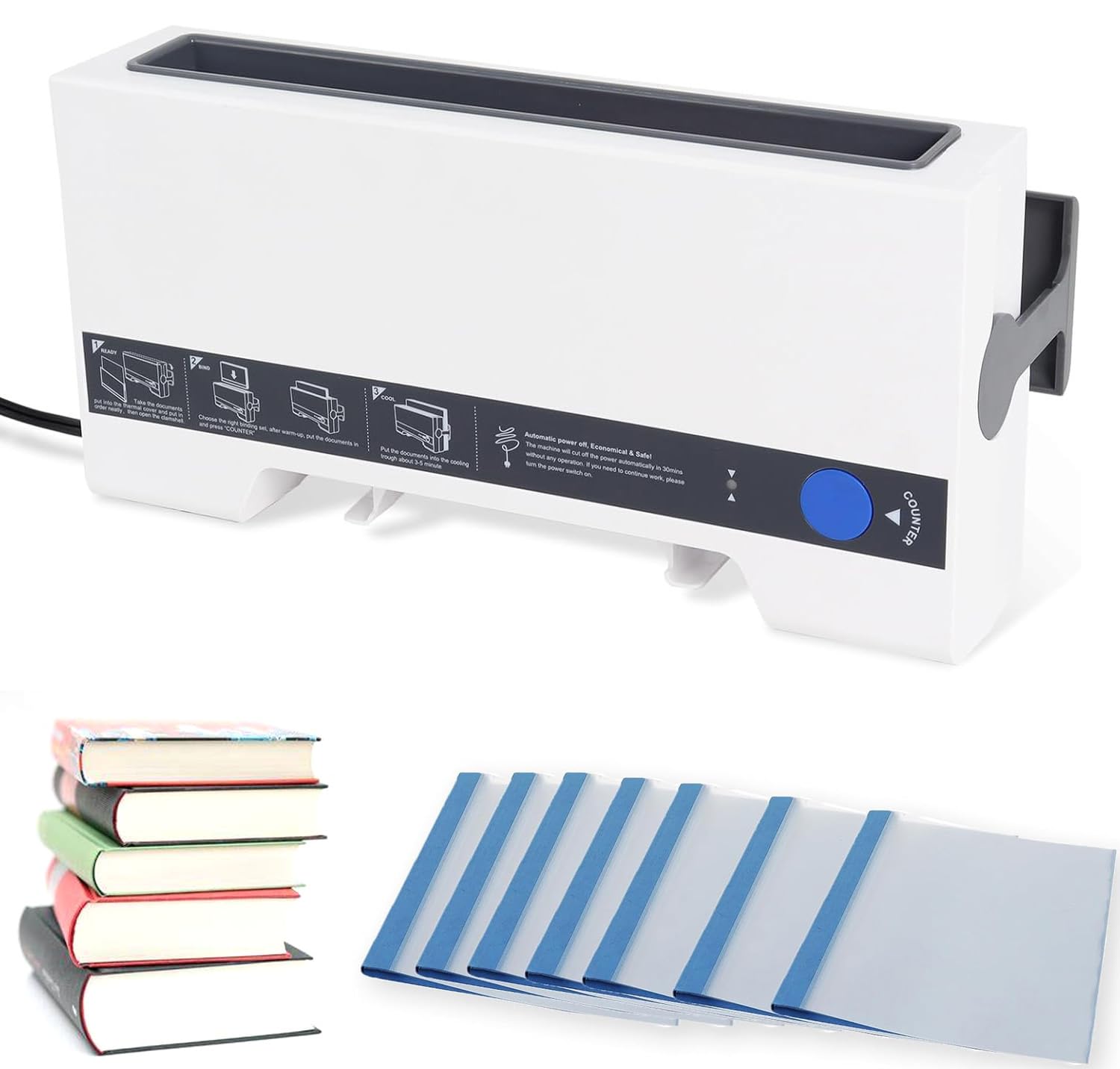 Thermal Cinch Binding Machine, Electric A4 Hot Melt Binding Machine, Binding Thickness 28mm, Small Office Thermal Binding Machine, for Document Contract Books