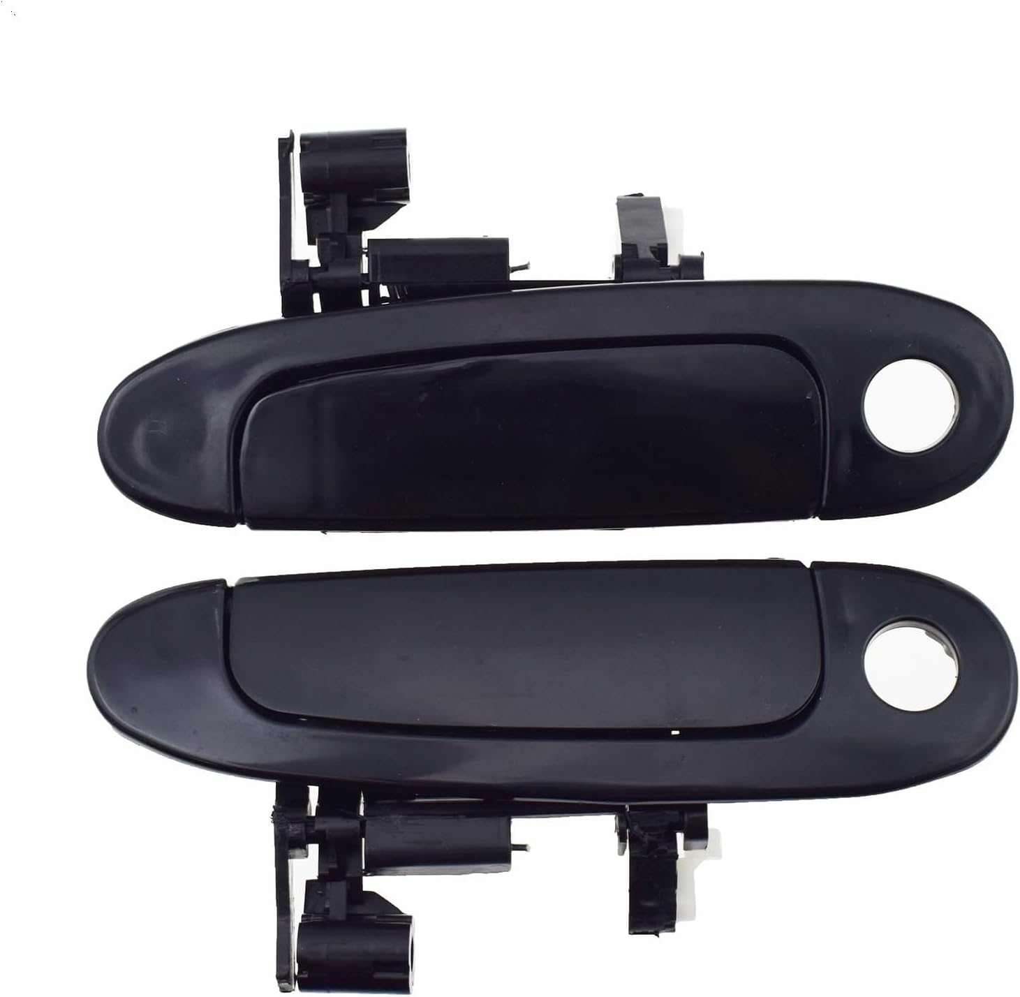 Front Left & Right Exterior Outside Door Handles w/Keyhole Black Pair for Toyota Echo 2000-2005