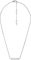 Vista 1 de Fossil - Collar de cadena con dije de acero inoxidable grabado y enchapado para mujer