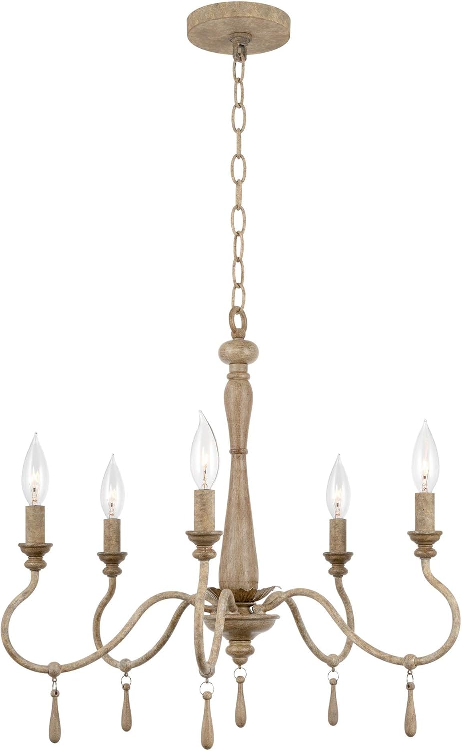 Gеt Pорulаr оƒƒеr Kira Home Roma 22 5-Light French Country Chandelier, Adjustable Height, Smoked Cedar Style Wood Finish