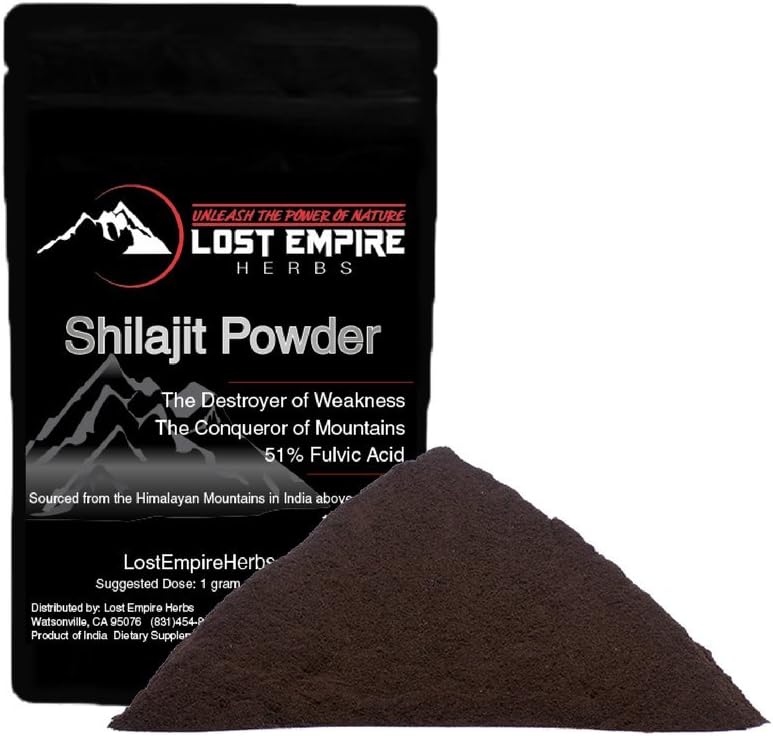 LostEmpireHerbs 100% Pure Shilajit Extract || Large 50g Bag of Premium Powder || 3rd Party Tested for Purity & Heavy Metals - 51% Fulvic Acids, Humic Acids || Harvested from The Himalayas