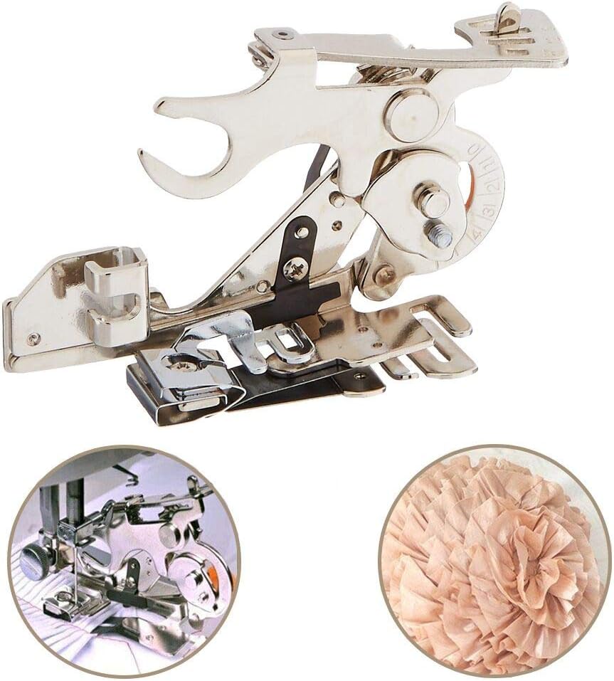 – Youngine Ruffler Sewing Machine Presser Foot Gathering Pleats and Ruffles Attachment for Low Shank Singer, Brother, Babylock, Viking, Janome, Kenmore