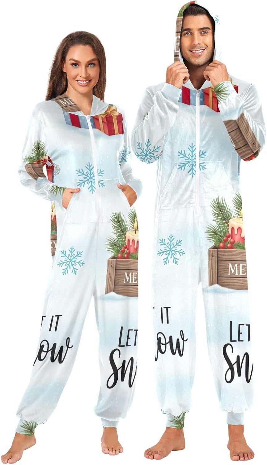 GAIREG Cute Christmas Gnome Adult Onesie Pajamas, Soft Plush One Piece Jumpsuit Sleepwear for Men Women Holiday Loungewear