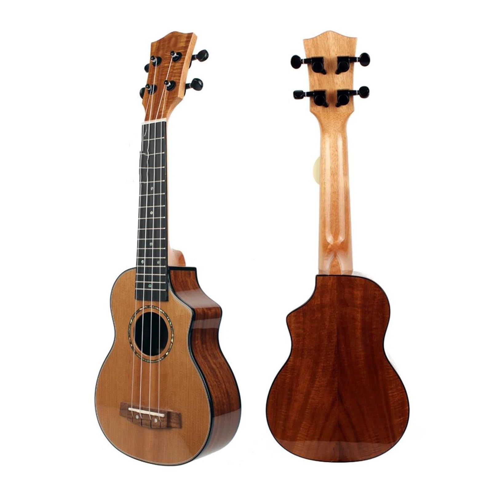 Ukulele Lucido A Spalla Mancante In Legno Massello Adatto Per L'uso Professionale Di Strumenti A Corda Ukulele
