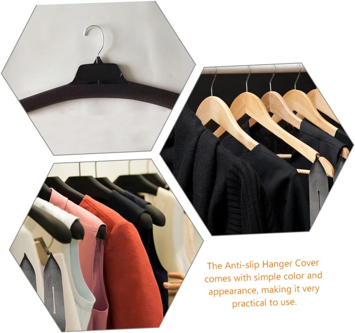 OUNONA 50Pcs Non-Slip Hanger Sponge Covers Anti-Scratch Clothing Hanger Protectors Soft Foam Anti-Skid Accessories for Suits and Coats