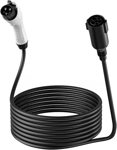 J1772 Cable de extensión de cargador EV, cable de extensión de 21 pies 32 A para cargadores de 110V-240V J1772 nivel 1 y nivel 2 compatibles