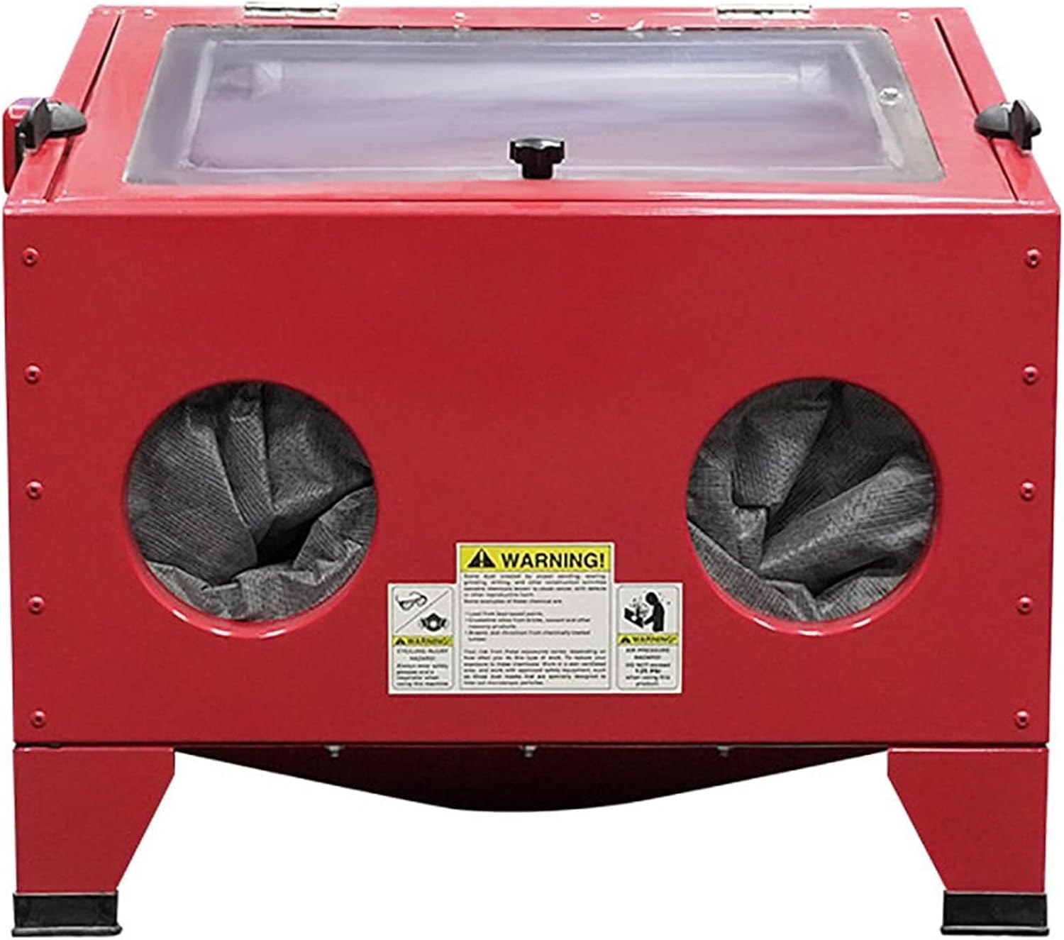 Sand Blasting Cabinet,6-25CFM Air Consumption and 75-125PSI Pressure,90L Professional Dental Sandblaster with Built-in Hollow Partition,Scientific Prevent Dust