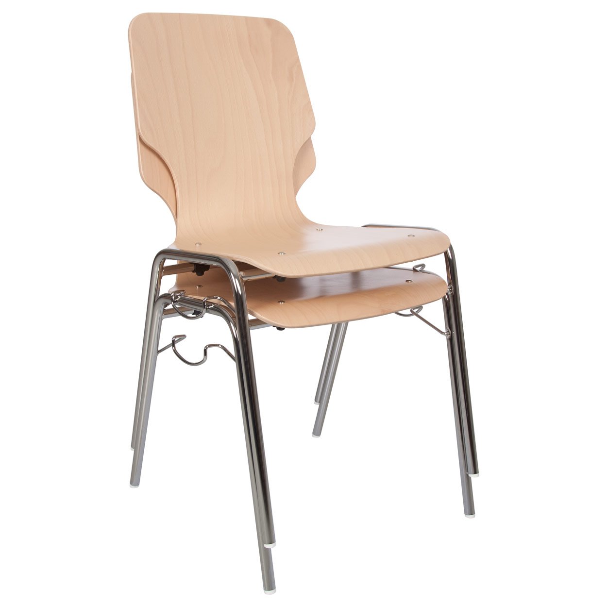 Sport-Tec Stapelstuhl Buche, Besucherstuhl aus Holz, Konferenzstuhl, Bürostuhl
