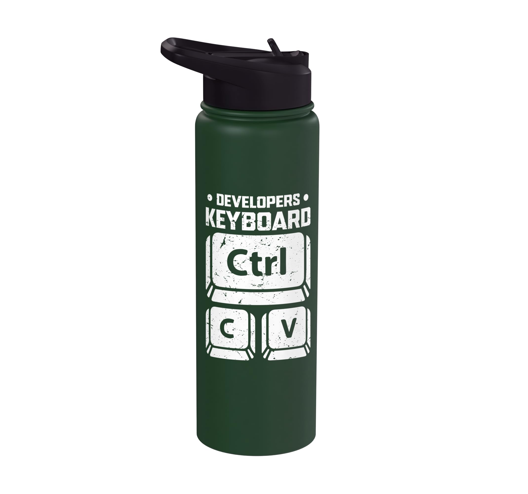 Developers Keyboard Ctrl C V Design Stainless Steel Insulated Water Bottle